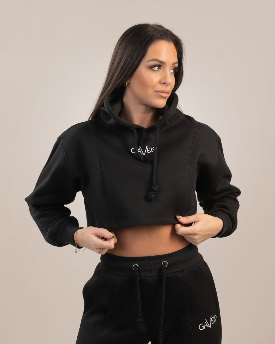 Gavelo Gavelo Chill Lounge Cropped Hoodie Black Trojor