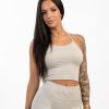 Gavelo Gavelo Seamless Ribbed Sand Melange Linne Linnen