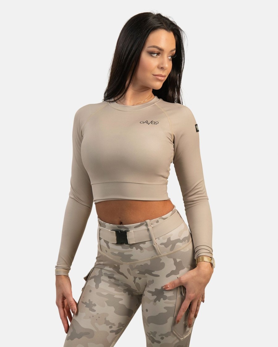 Gavelo Gavelo Cropped Long Sleeve Sand Dune Trojor